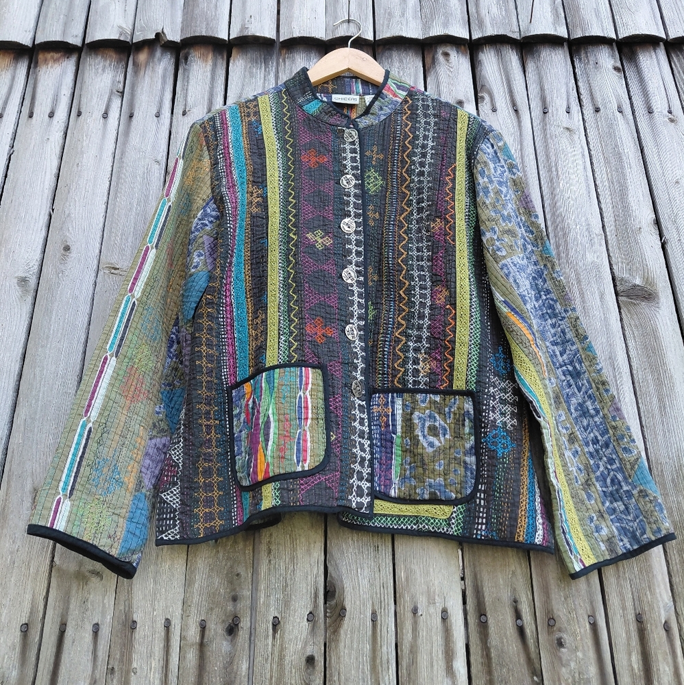 Chicos Boho Button Down Lightweight Embroidered P… - image 1